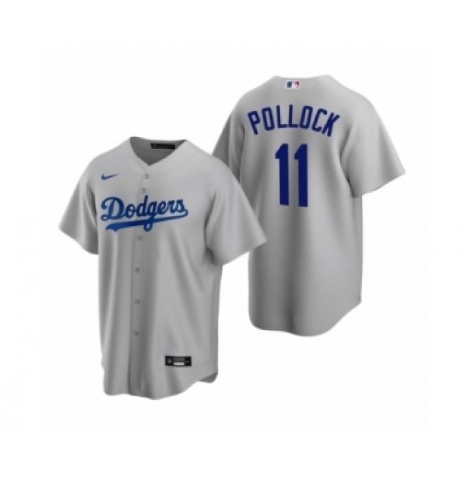Men's Mlb Los Angeles Dodgers #11 A.J. Pollock Nike Gray Replica Alternate Jersey