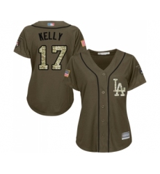 Women's Los Angeles Dodgers #17 Joe Kelly Authentic Green Salute to Service Baseball Jersey