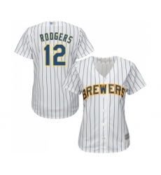 Women's Milwaukee Brewers #12 Aaron Rodgers Replica White Home Cool Base Baseball Jersey