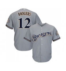 Youth Milwaukee Brewers #12 Aaron Rodgers Replica Grey Road Cool Base Baseball Jersey