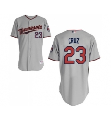 Men's Minnesota Twins #23 Nelson Cruz Authentic Grey Road Cool Base Baseball Jersey