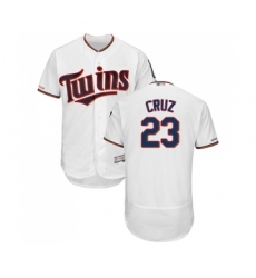 Men's Minnesota Twins #23 Nelson Cruz White Home Flex Base Authentic Collection Baseball Jersey