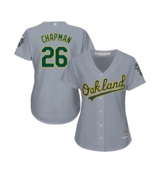 Women's Oakland Athletics #26 Matt Chapman Replica Grey Road Cool Base Baseball Jersey