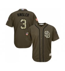 Men's San Diego Padres #3 Ian Kinsler Authentic Green Salute to Service Baseball Jersey