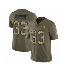 Men's Arizona Cardinals #33 Byron Murphy Limited Olive Camo 2017 Salute to Service Football Jersey