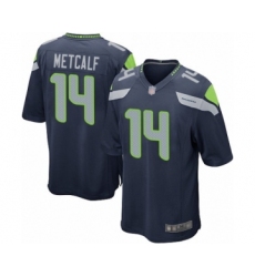 Men's Seattle Seahawks #14 D.K. Metcalf Game Navy Blue Team Color Football Jersey Men's Seattle Seahawks #14 D.K. Metcalf Game Navy Blue Team Color Football Jersey