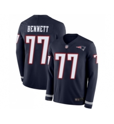 Men's New England Patriots #77 Michael Bennett Limited Navy Blue Therma Long Sleeve Football Jersey