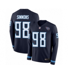 Men's Tennessee Titans #98 Jeffery Simmons Limited Navy Blue Therma Long Sleeve Football Jersey Men's Tennessee Titans #98 Jeffery Simmons Limited Navy Blue Therma Long Sleeve Football Jersey