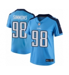 Women's Tennessee Titans #98 Jeffery Simmons Limited Light Blue Rush Vapor Untouchable Football Jersey Women's Tennessee Titans #98 Jeffery Simmons Limited Light Blue Rush Vapor Untouchable Football Jersey