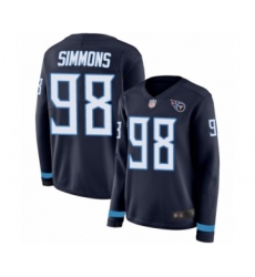 Women's Tennessee Titans #98 Jeffery Simmons Limited Navy Blue Therma Long Sleeve Football Jersey Women's Tennessee Titans #98 Jeffery Simmons Limited Navy Blue Therma Long Sleeve Football Jersey