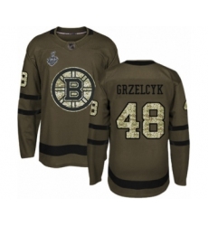 Men's Boston Bruins #48 Matt Grzelcyk Authentic Green Salute to Service 2019 Stanley Cup Final Bound Hockey Jersey