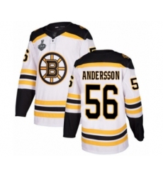 Youth Boston Bruins #56 Axel Andersson Authentic White Away 2019 Stanley Cup Final Bound Hockey Jersey
