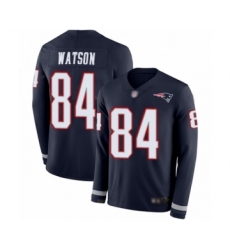 Men's New England Patriots #84 Benjamin Watson Limited Navy Blue Therma Long Sleeve Football Jersey