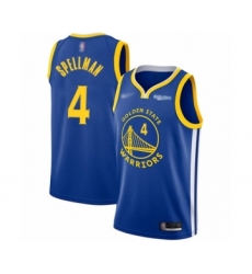 Men's Golden State Warriors #4 Omari Spellman Authentic Royal Finished Basketball Jersey - Icon Edition