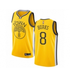 Men's Golden State Warriors #8 Alec Burks Yellow Swingman Jersey - Earned Edition