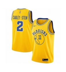 Men's Golden State Warriors #2 Willie Cauley-Stein Authentic Gold Hardwood Classics Basketball Jersey