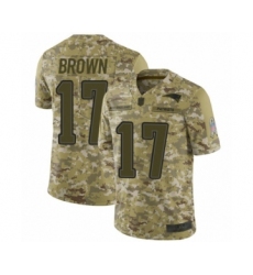 Youth New England Patriots #17 Antonio Brown Limited Olive Camo 2017 Salute to Service Football Jersey