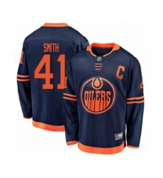 Men's Edmonton Oilers #41 Mike Smith Authentic Navy Blue Alternate Fanatics Branded Breakaway Hockey Jersey