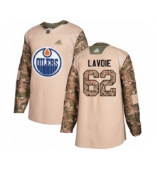 Youth Edmonton Oilers #62 Raphael Lavoie Authentic Camo Veterans Day Practice Hockey Jersey