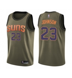 Youth Phoenix Suns #23 Cameron Johnson Swingman Green Salute to Service Basketball Jersey