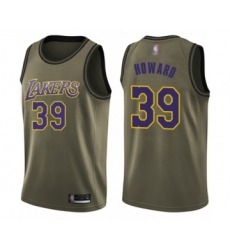 Youth Los Angeles Lakers #39 Dwight Howard Swingman Green Salute to Service Basketball Jersey