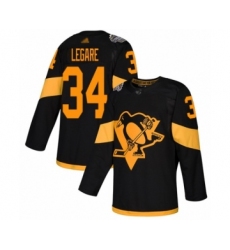 Men's Pittsburgh Penguins #34 Nathan Legare Authentic Black 2019 Stadium Series Hockey Jersey