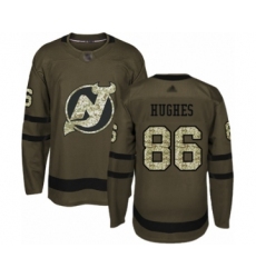 Youth New Jersey Devils #86 Jack Hughes Authentic Green Salute to Service Hockey Jersey