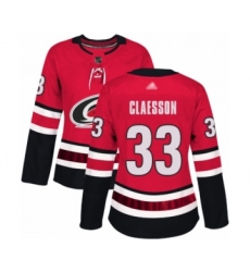Women's Carolina Hurricanes #42 Gustav Forsling Authentic Red Home Hockey Jersey