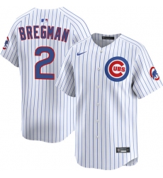 Men's Chicago Cubs #2 Alex Bregman White 2026 Home Limited Stitched Baseball Jersey