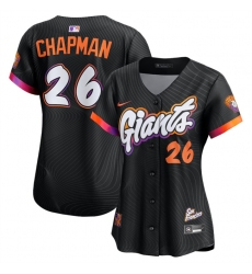 Women's San Francisco Giants #26 Matt Chapman Anthracite 2025 City Connect Limited Stitched Baseball Jersey(Run Small)