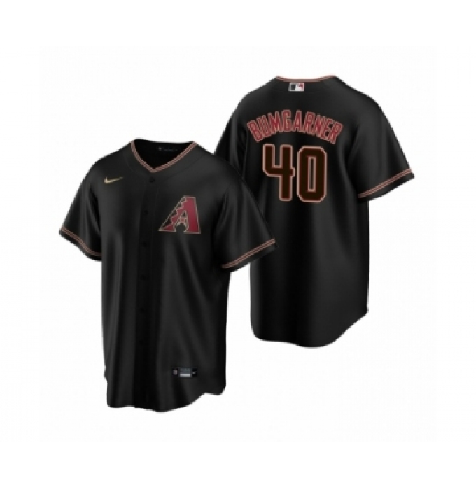 Men's Arizona Diamondbacks #40 Madison Bumgarner Nike Black Replica Alternate Jersey