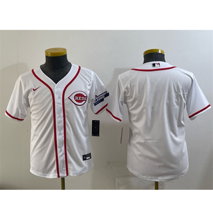 Youth Cincinnati Reds Blank White 2025 Speedway Classic Stitched Baseball Jersey