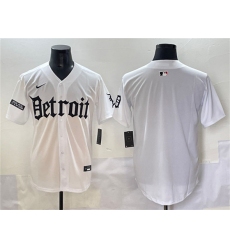 Men's Detroit Tigers Blank White 'Motor Gothic Edition' Vapor Premier Limited Stitched Baseball Jersey