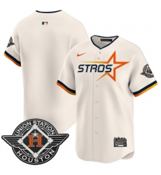 Men's Houston Astros Blank Cream 2025 City Connect Limited Stitched Baseball Jersey