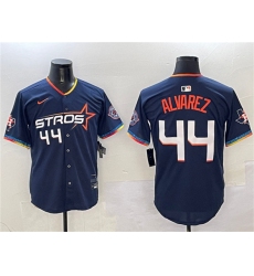 Men's Houston Astros #44 Yordan Alvarez Navy 2025 City Connect With Texas Patch Limited Stitched Baseball Jersey