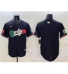Men's Los Angeles Dodgers Blank Black Mexico Flag Limited Stitched Baseball Jersey