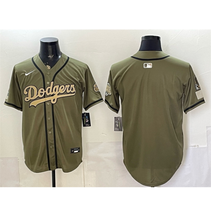 Men's Los Angeles Dodgers Blank Olive 2026 Armed Forces Day Stitched Baseball Jersey