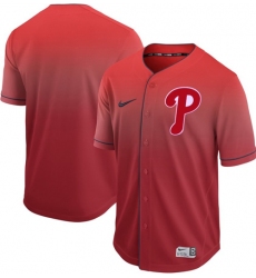 Men's Nike Philadelphia Phillies Blank Red Fade Authentic Stitched Baseball Jersey