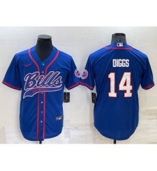 Men's Buffalo Bills #14 Stefon Diggs Blue Stitched Cool Base Nike Baseball Jersey