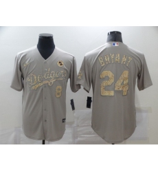 Men's Nike Mlb Los Angeles Dodgers Kobe Bryant Gray Fashion Version Jerseys