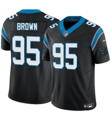 Men's Carolina Panthers #95 Derrick Brown Black 2025 F.U.S.E. Vapor Limited Football Stitched Jersey