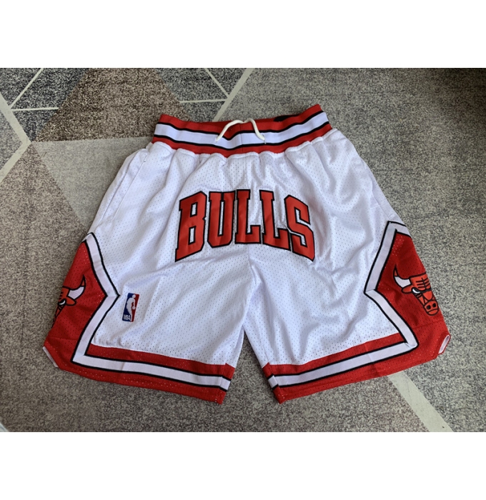 Men's Chicago Bulls White Joint ball pants champion Shorts