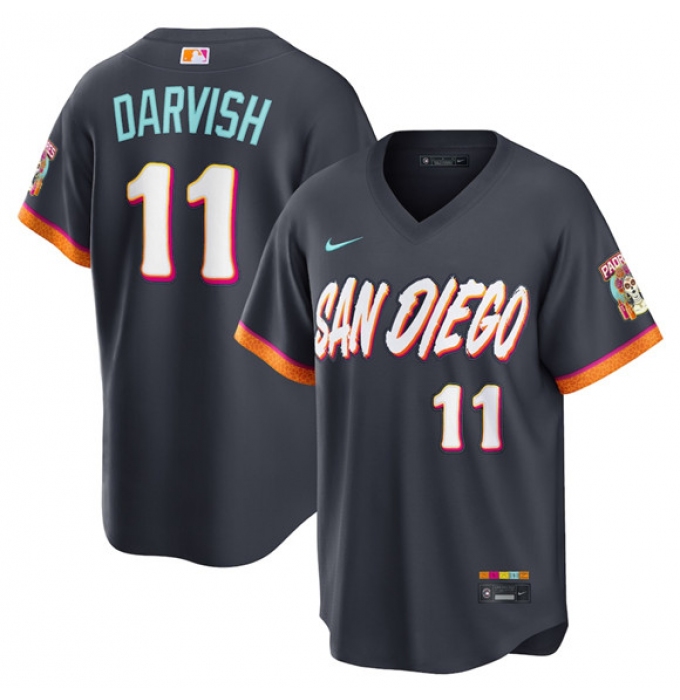 Men's San Diego Padres #11 Yu Darvish Obsidian 2026 City Connect Stadium Limited Stitched Baseball Jersey