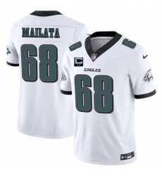 Men's Philadelphia Eagles #68 Jordan Mailata White 2025 F.U.S.E. With 2-Star C Vapor Untouchable Limited Stitched Football Jersey