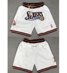 Mens Philadelphia 76ers White Shorts