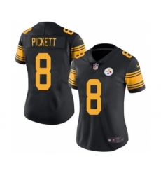 Women's Pittsburgh Steelers #8 Kenny Pickett Black Color Rush Limited Stitched Jersey(Run Small) Women's Pittsburgh Steelers #8 Kenny Pickett Black Color Rush Limited Stitched Jersey(Run Small)
