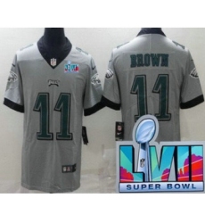 Men's Philadelphia Eagles #11 AJ Brown Limited Gray Inverted Super Bowl LVII Vapor Jersey