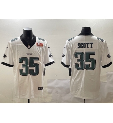 Men's Philadelphia Eagles #35 Boston Scott White 2025 Super Bowl LIX Vapor Untouchable Limited Stitched Football Jersey
