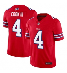 Men's Buffalo Bills #4 James Cook III Red 2025 F.U.S.E. Vapor Untouchable Limited Football Stitched Jersey