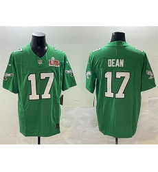 Men's Philadelphia Eagles #17 Nakobe Dean Green 2025 Super Bowl LIX F.U.S.E. Throwback Vapor Untouchable Limited Stitched Football Jersey